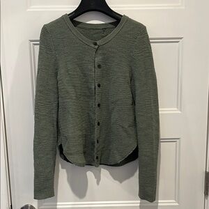 Green Button-Up Cardigan